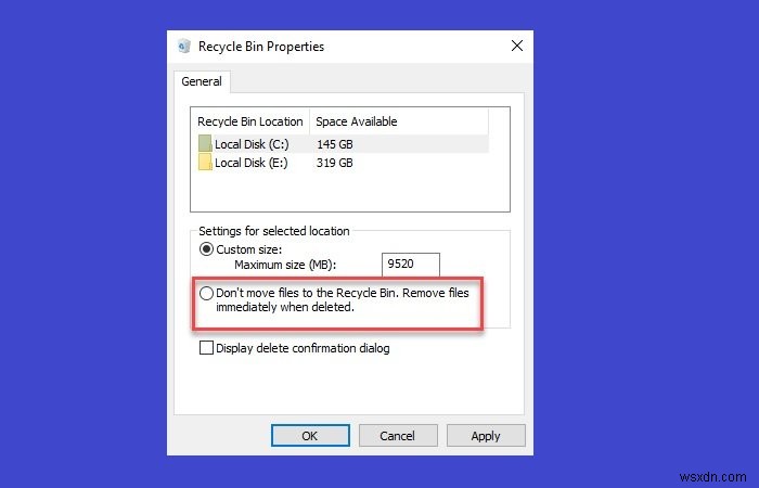 Windows11/10のごみ箱に表示されない削除されたファイル 