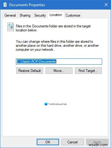 Windows 11/10のドキュメント、音楽、写真、ビデオのデフォルトの保存場所を変更します 