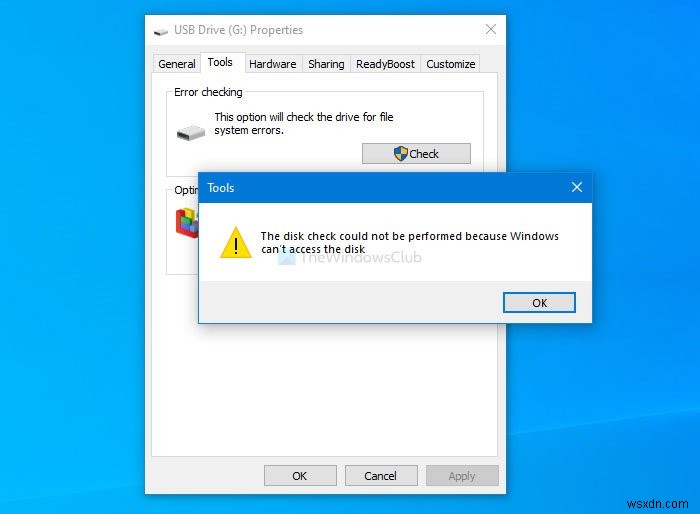 Windowsがディスクにアクセスできないため、ディスクチェックを実行できませんでした 