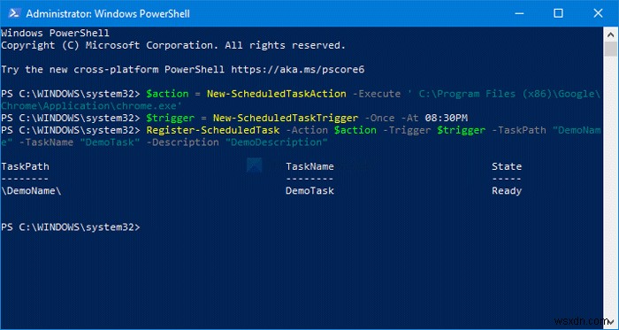 PowerShellを使用してWindows11/10でスケジュールされたタスクを削除または作成する方法 