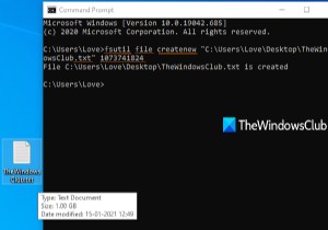 Windows10でコマンドプロンプトを使用して任意のサイズのダミーテストファイルを生成する方法 