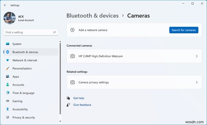 Windows11/10でデフォルトのWebカメラを変更する方法 