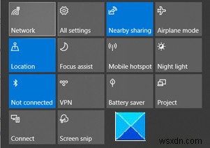 Windows10のアクションセンターでクイックアクションをリセットする方法 