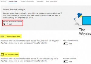 ファミリーセーフティスクリーンの時間制限がWindowsPCまたはXboxOneで機能しない 
