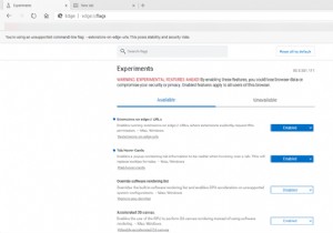Windows11/10でMicrosoftEdgeabout：flagsページにアクセスして使用する方法 