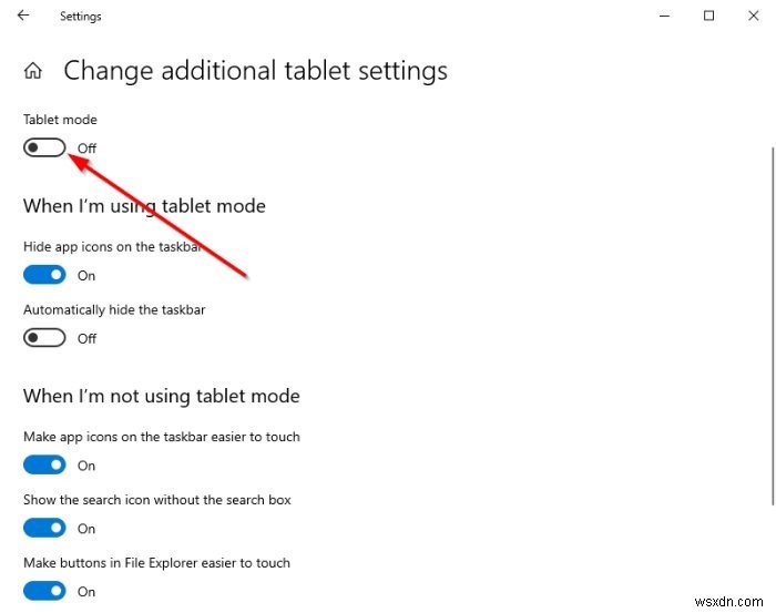 Windows10でタブレットモードを有効または無効にする方法 