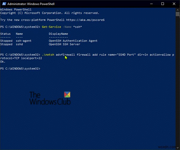 Windows11/10にOpenSSHクライアントとサーバーをインストールして構成します 