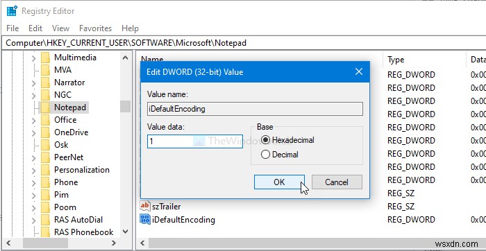 Windows11/10のメモ帳でデフォルトの文字エンコードを変更する方法 