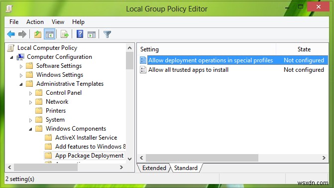 Windows10の特別なプロファイルでの展開操作を許可する 
