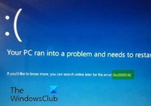 Windows11/10での0xc0000142ブルースクリーンエラーを修正 