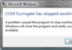 ProgramexeまたはCOMサロゲートがWindows11/10で動作を停止しました 