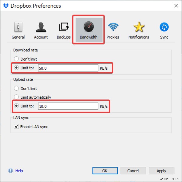 OneDriveとDropboxで帯域幅の使用を制限する方法 