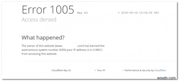Webサイトへのアクセス中にエラー1005アクセス拒否メッセージを修正 