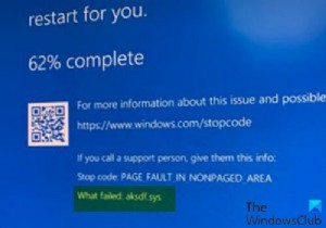 Windows11/10のaksdf.sysブルースクリーンエラーを修正 