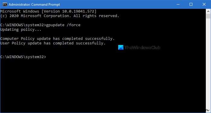 Windows11/10でグループポリシーの更新を強制する方法 