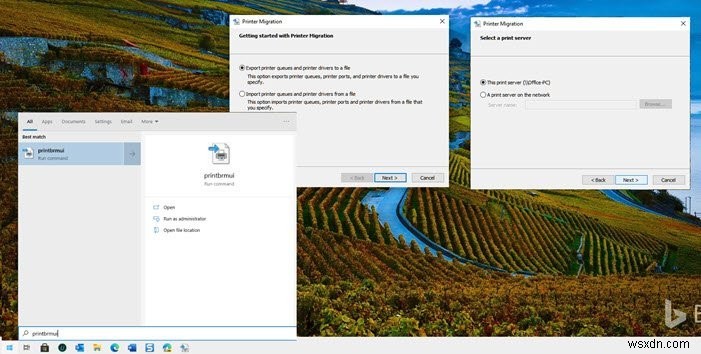 Windows10でプリンター移行ツールを使用してプリンタードライバーとキューをバックアップする方法 