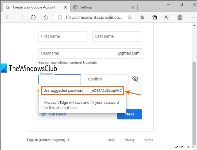 Windows10のEdgeブラウザーで推奨パスワードを無効または有効にする方法 