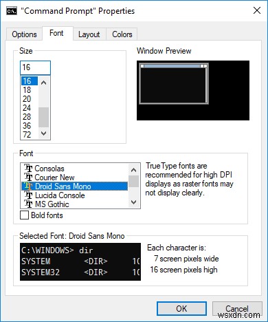 Windows11/10でコマンドプロンプトにカスタムフォントを追加する方法 