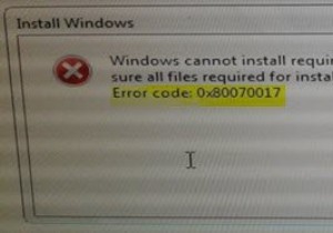 インストール、更新、またはシステムの復元中にWindowsエラーコード0x80070017を修正する 