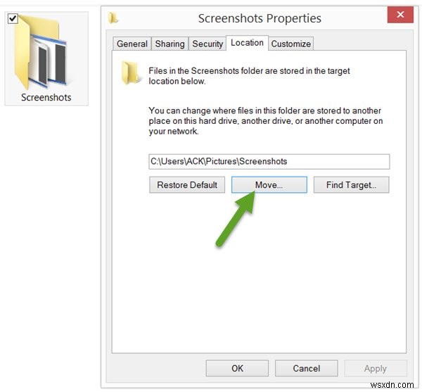 Windows11/10でPrintScreenスクリーンショットフォルダの場所を変更する方法 