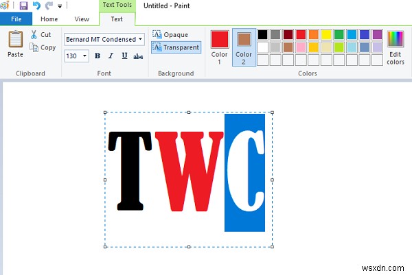 Windows11/10のMicrosoftペイントでテキストを追加してフォントの色を変更する方法 