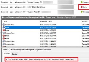 CA証明書を更新した後、Windows10デバイスへのSCEPの展開が失敗する 