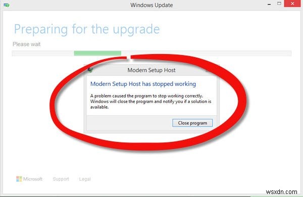モダンセットアップホストが動作を停止しました–Windows10エラー 