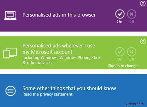 Microsoft製品の広告設定を管理およびパーソナライズする 