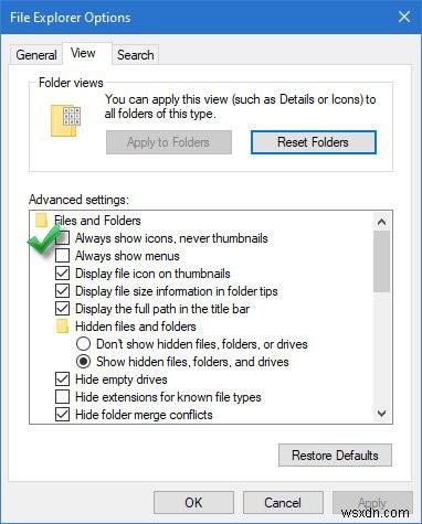 Windows11/10のファイルエクスプローラーでサムネイルプレビューを有効または無効にする 