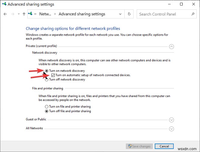 Windows 11/10では、ネットワーク検出がオフになっていて、オンになっていない 