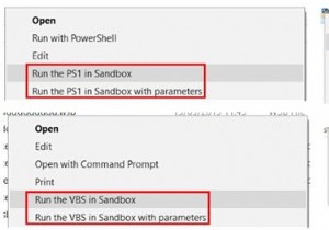 Windows10のサンドボックスコンテキストメニューに実行項目を追加する 