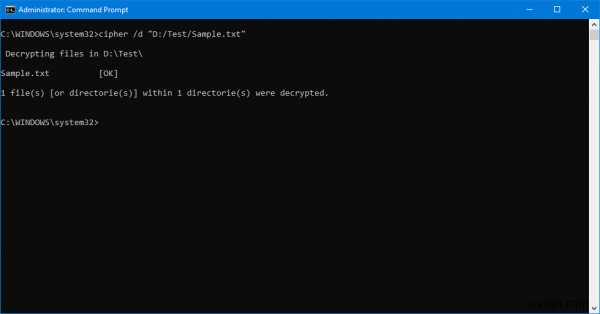 Windows11/10でEFS暗号化ファイルとフォルダを復号化する方法 