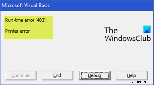 ランタイムエラー482の修正–Windows10での印刷エラー 