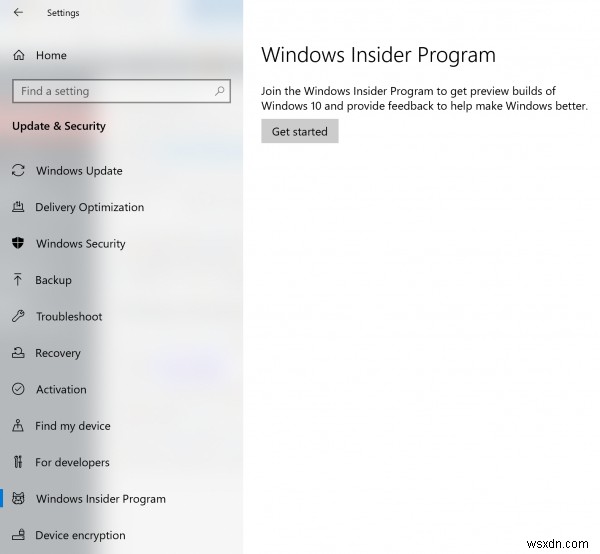Windows Insider Programページが見つからないか、設定に表示されない 