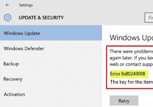 Windows 10で発生するWindows Updateエラー0x80240008の原因と解決策
