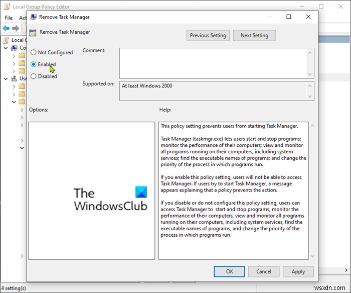 Windows10でタスクマネージャーを有効または無効にする方法 