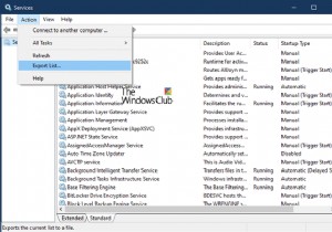 Windows 10で実行中、停止中、無効化されたサービスのリストを抽出する方法 
