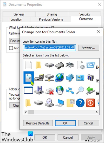 Windows11/10でフォルダのデフォルトアイコンを変更または復元する方法 