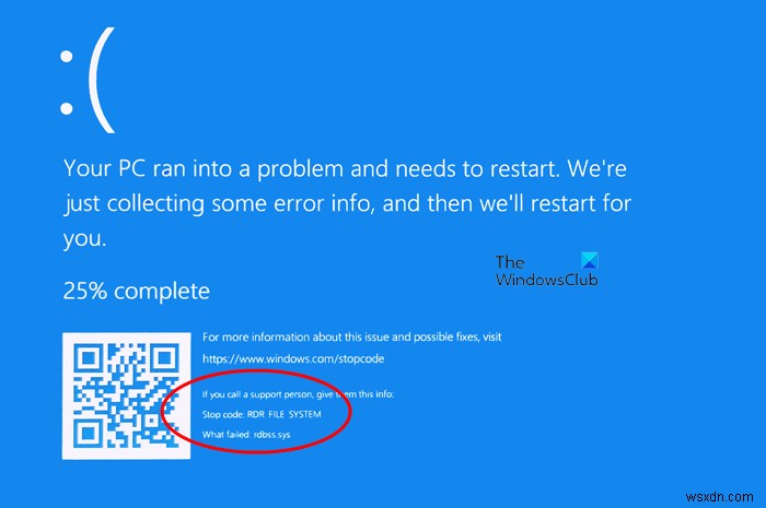 Windows10のRDRファイルシステムのブルースクリーンを修正 