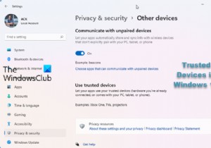 Windows 11/10でアプリに「信頼できるデバイス」の使用を許可する方法