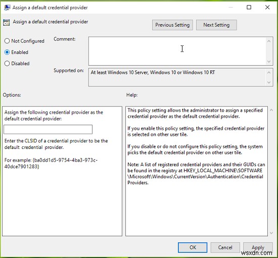 Windows11/10でデフォルトの資格情報プロバイダーを割り当てる方法 