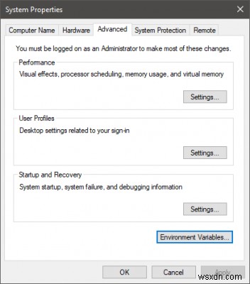 Windows11/10のシステムとユーザー環境変数の説明 