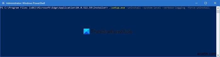 Windows10でMicrosoftEdgeChromiumBrowserをアンインストールする方法 