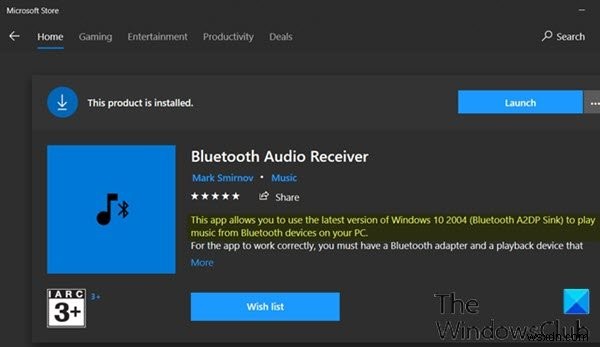 BluetoothA2DPシンクを介してAndroidとiPhoneからWindows11/10PCに音楽をストリーミング 
