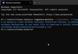Windows11/10でPowerShellを使用してファイルを圧縮および解凍する方法 