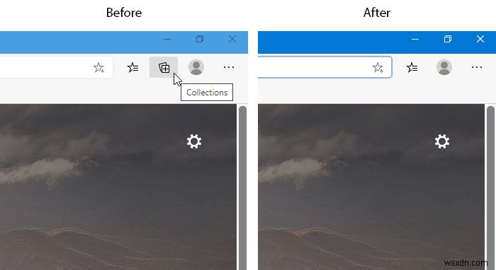 MicrosoftEdgeブラウザで[コレクション]ボタンを表示または非表示にする方法 