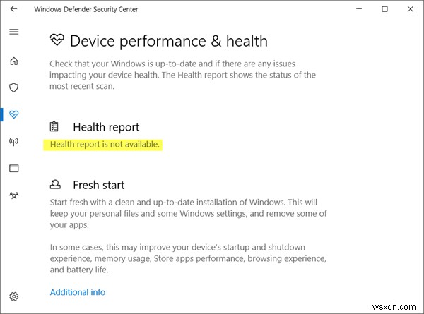 ヘルスレポートはWindows10/11では利用できません 