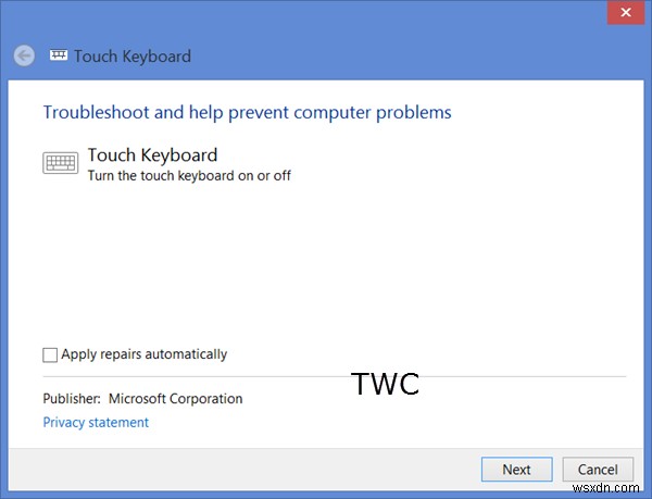 タッチキーボードがWindows11/10で機能しない 