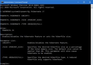 Windows10でhiberfil.sysのサイズを変更または縮小する方法 