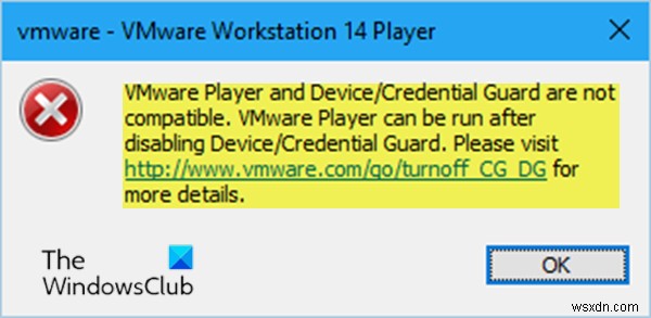 VMwareWorkstationとDevice/CredentialGuardはWindows10と互換性がありません 